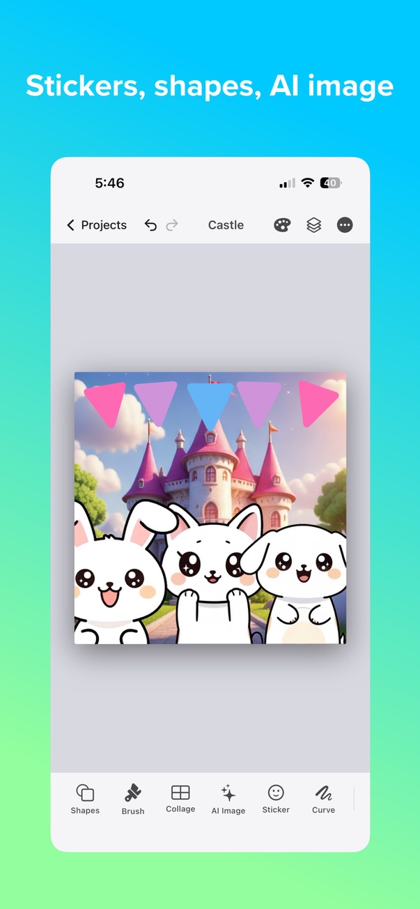 Stickers, shapes and AI image generation